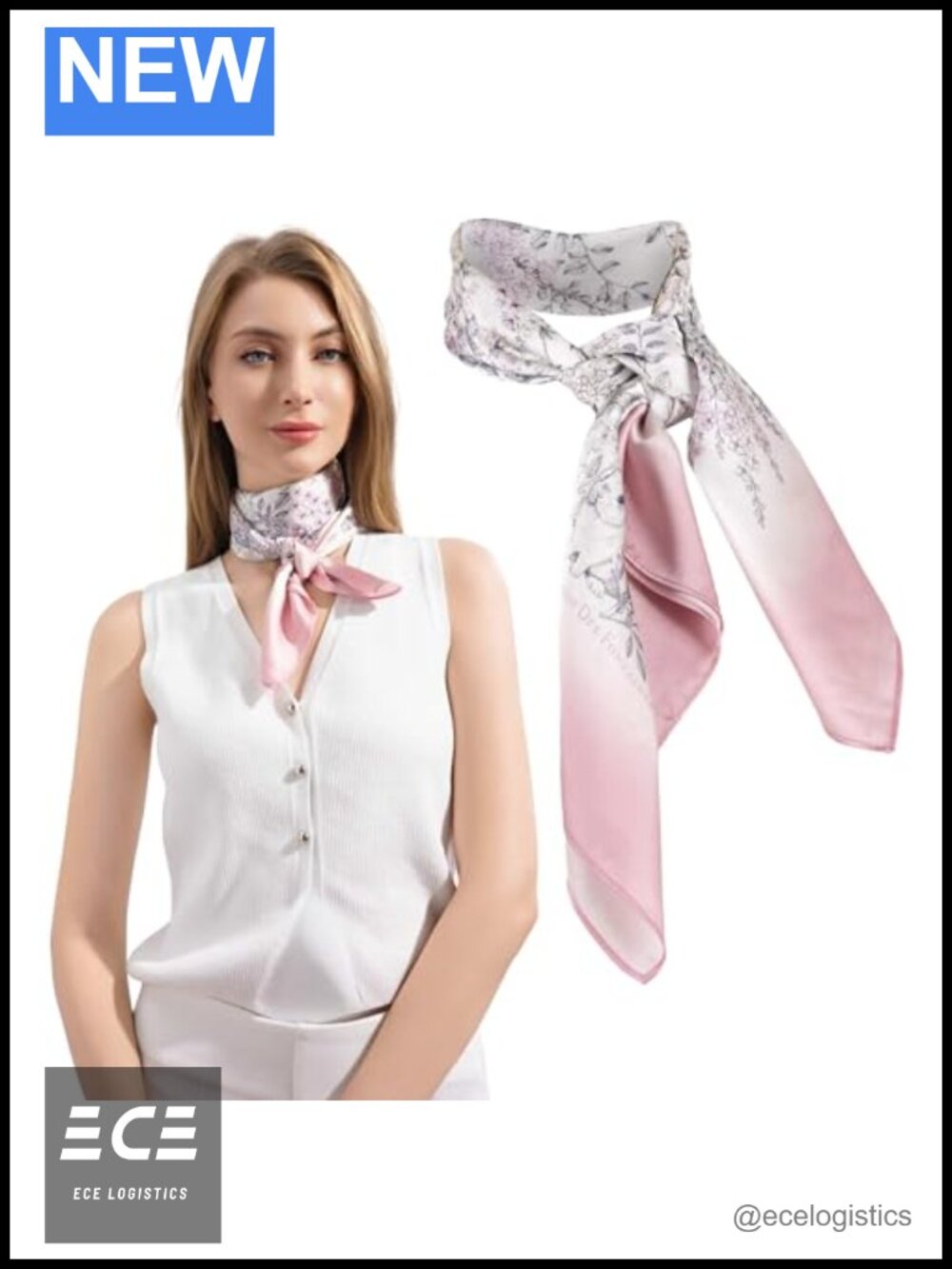 100% rPET Recycled Square Scarf Neck Scarf Bandana 27.5x27.5